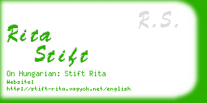 rita stift business card